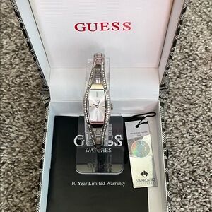 Guess Women's Silver Watch with Crystal Accents